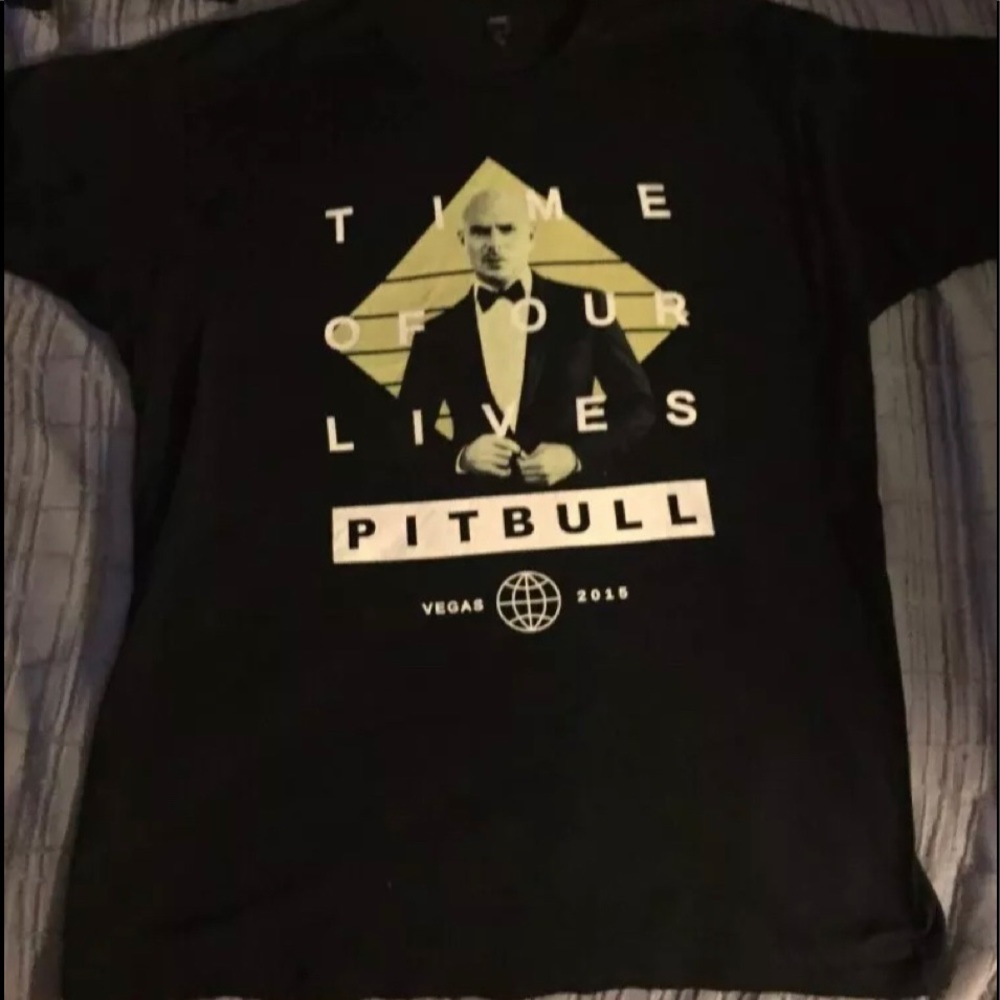 PITBULL Live in Vegas Sept 23-Oct 7 2015 Time Of Our Lives Tshirt Mens Sz XL NEW